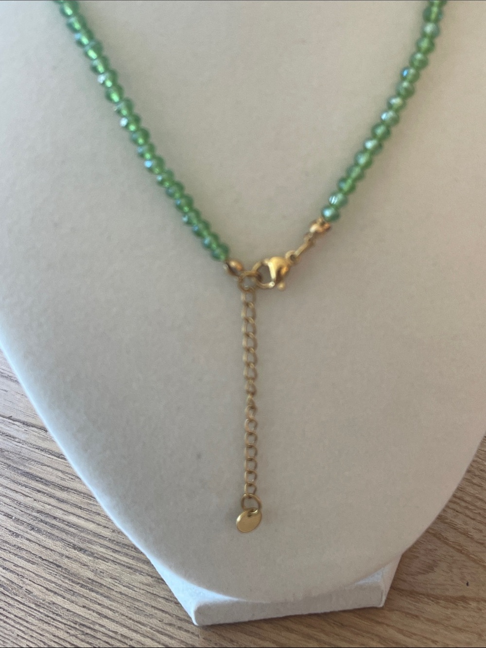 Anthropologie Green Beaded Necklace with Gold Sun Pendant - Picture 4 of 4